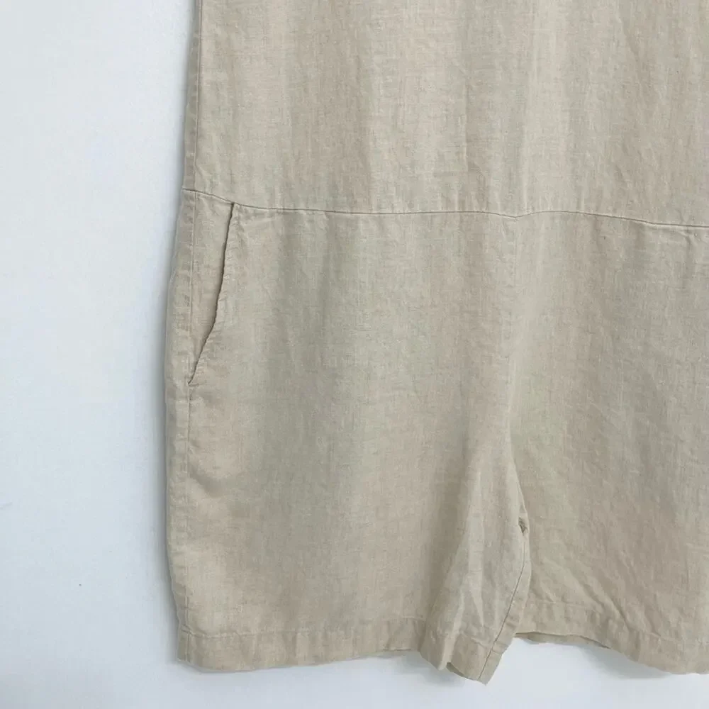 Eileen Fisher Organic Linen Relaxed Romper/Jumpsuit Women’s s Size Large - Picture 10 of 13